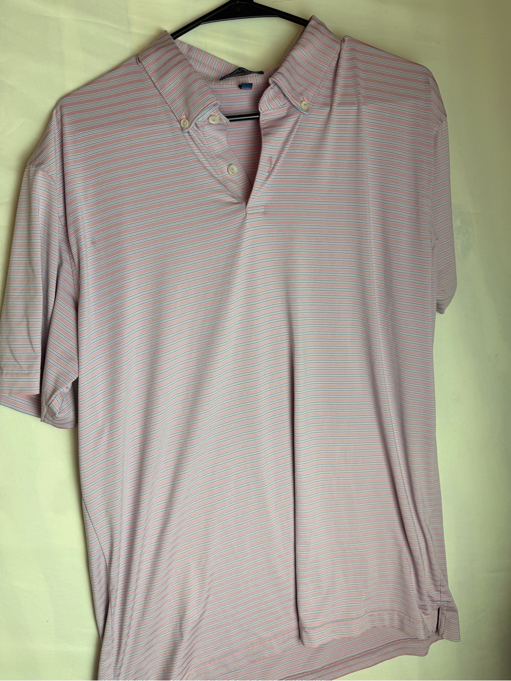 Peter Millar Pink and Light Blue Striped Dress Shirt